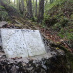 Lapide partigiana nel bosco del santa Donna